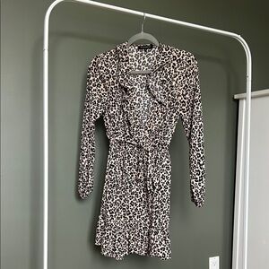 Dynamite Animal Print Long Sleeve Dress